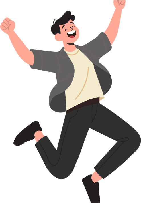 Person jumping for joy after a career change